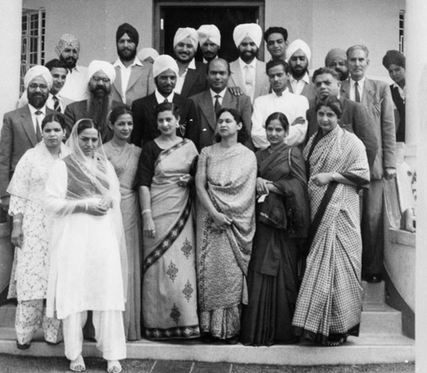 Group photograph when Ustad Ali Akbar Khan took Deedar Singh Pardesi as his pupil.